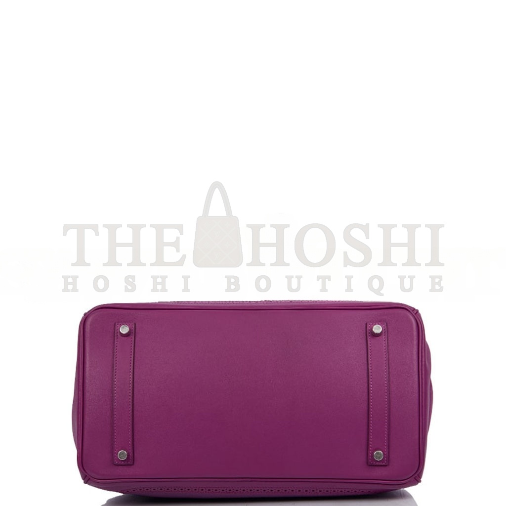 H**me5 BIRKIN 35 SWIFT AND TOGO LACE SERIES ANEMONE PURPLE SILVER BUCKLE H082650CK06 (35*28*18cm) Master Quality